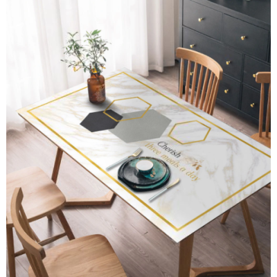 Біла скатертина для кухні та їдальні на замовлення "White marble", 60*90 см Біла скатертина для кухні та їдальні на замовлення "White marble", 60*90 см